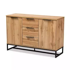 Kirklands Home Cabinets & Sideboards|Oak Wood and Metal Sideboard Buffet