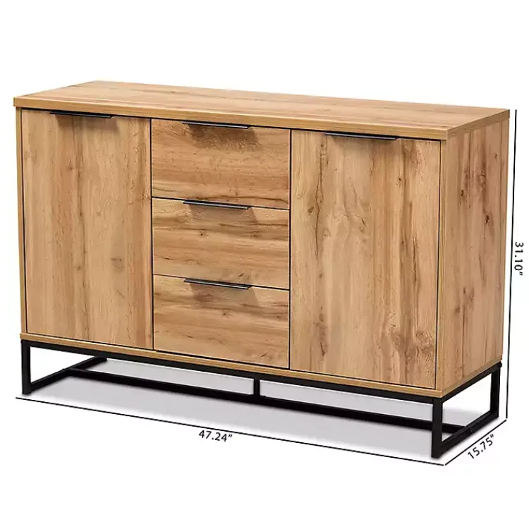 Kirklands Home Cabinets & Sideboards|Oak Wood and Metal Sideboard Buffet