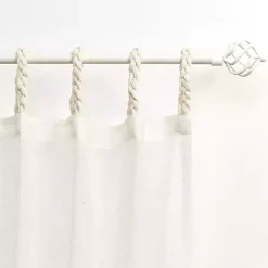 Kirklands Home Curtains & Drapes|Oatmeal Braided 2-pc. Curtain Panel Set, 96 in. Ivory