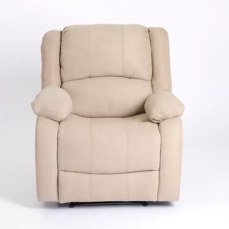 Kirklands Home Accent Chairs|Oatmeal Performance Fabric Barrett Recliner Tan