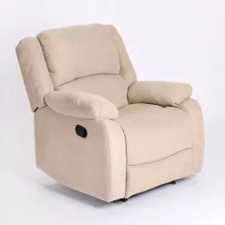 Kirklands Home Accent Chairs|Oatmeal Performance Fabric Barrett Recliner Tan