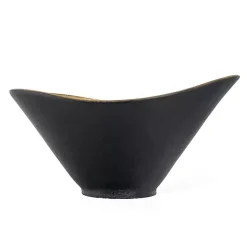 Oblong Black and Gold Bowl, 11 in Decorative Bowls & Jars