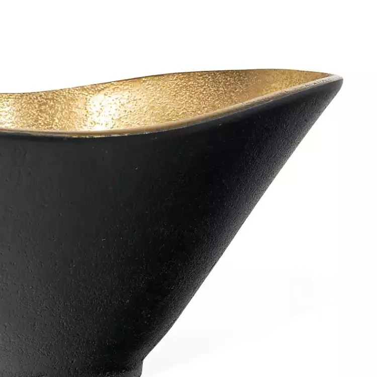 Discount Oblong Black and Gold Bowl, 15 in Decorative Bowls & Jars