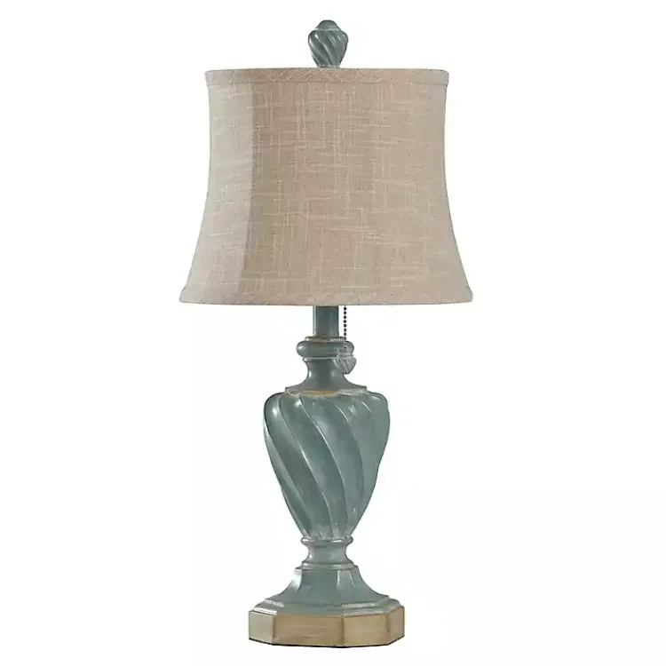 Kirklands Home Table Lamps|Ocean Blue and Gold Table Lamp Tan