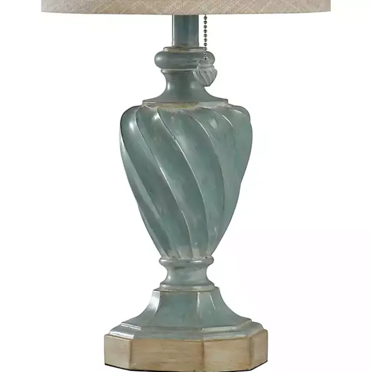 Kirklands Home Table Lamps|Ocean Blue and Gold Table Lamp Tan