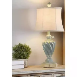 Kirklands Home Table Lamps|Ocean Blue and Gold Table Lamp Tan