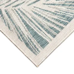 Kirklands Home Outdoor Rugs|Ocean Blue Palm Leaves Outdoor Area Rug, 6x9