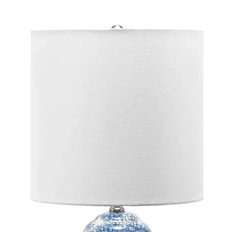 Kirklands Home Table Lamps|Ocean Blues Mottled Pillar Table Lamp White