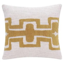 Best Ochre Geometric Stripe Pillow Pillows