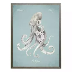 Kirklands Home Framed Art|Octopus in Blue Framed Art Print