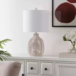 Kirklands Home Table Lamps|Off Rattan Orion Table Lamp White