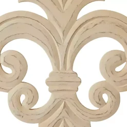 Kirklands Home Wall Plaques|Off-White Distressed Fleur De Lis Wall Decoration Ivory