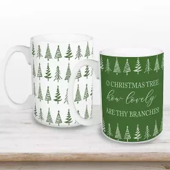 Sale Oh Christmas Tree Mugs, Set of 2 Christmas Dining & Entertaining