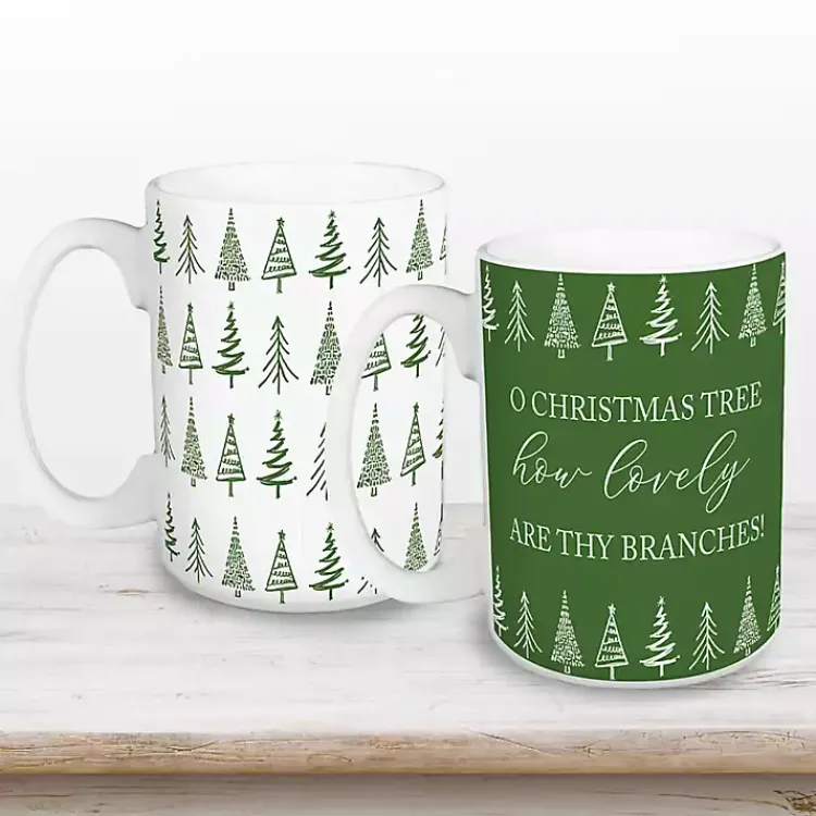 Sale Oh Christmas Tree Mugs, Set of 2 Christmas Dining & Entertaining