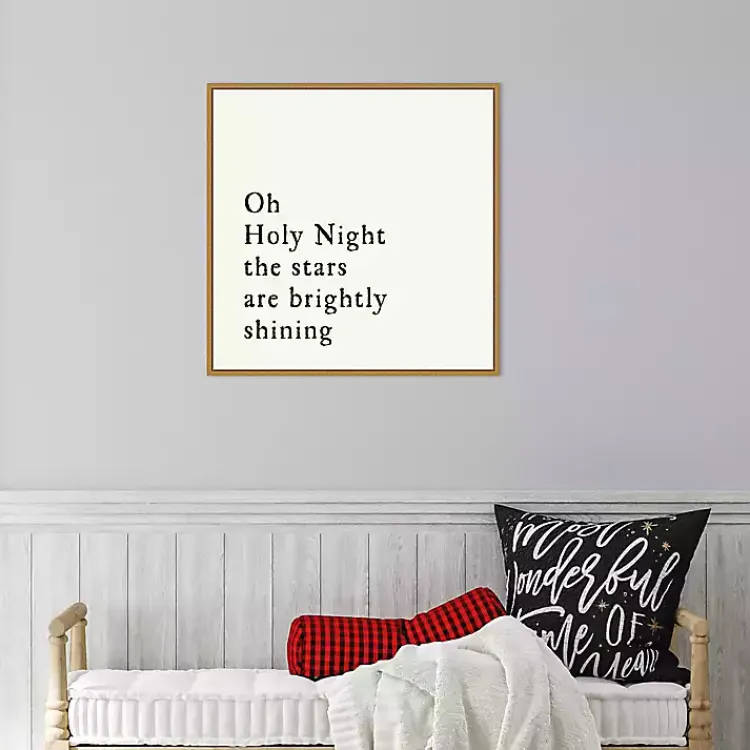 Outlet Oh Holy Night Gold Framed Canvas Art Print Christmas Art & Wall Decor