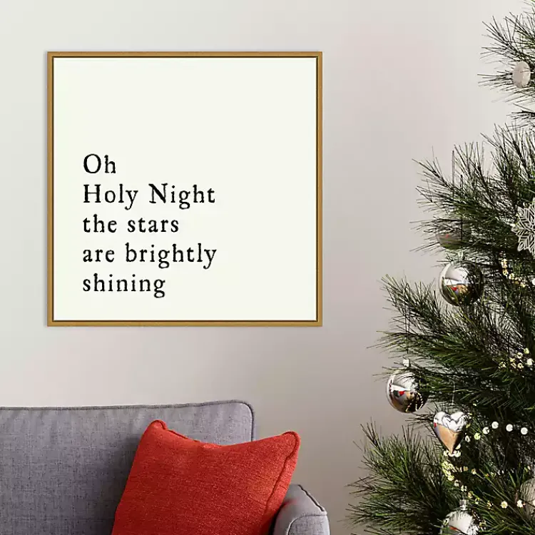 Outlet Oh Holy Night Gold Framed Canvas Art Print Christmas Art & Wall Decor