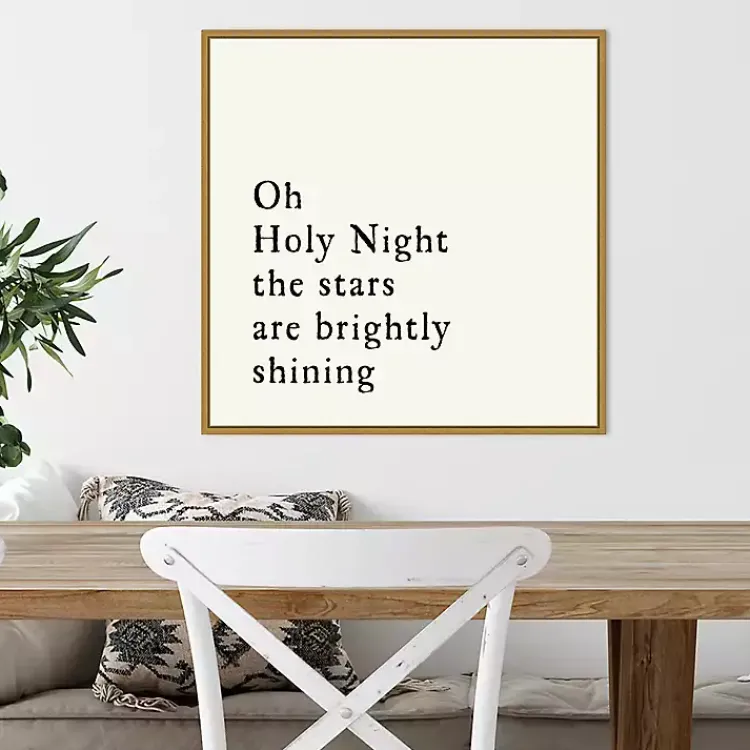 Outlet Oh Holy Night Gold Framed Canvas Art Print Christmas Art & Wall Decor