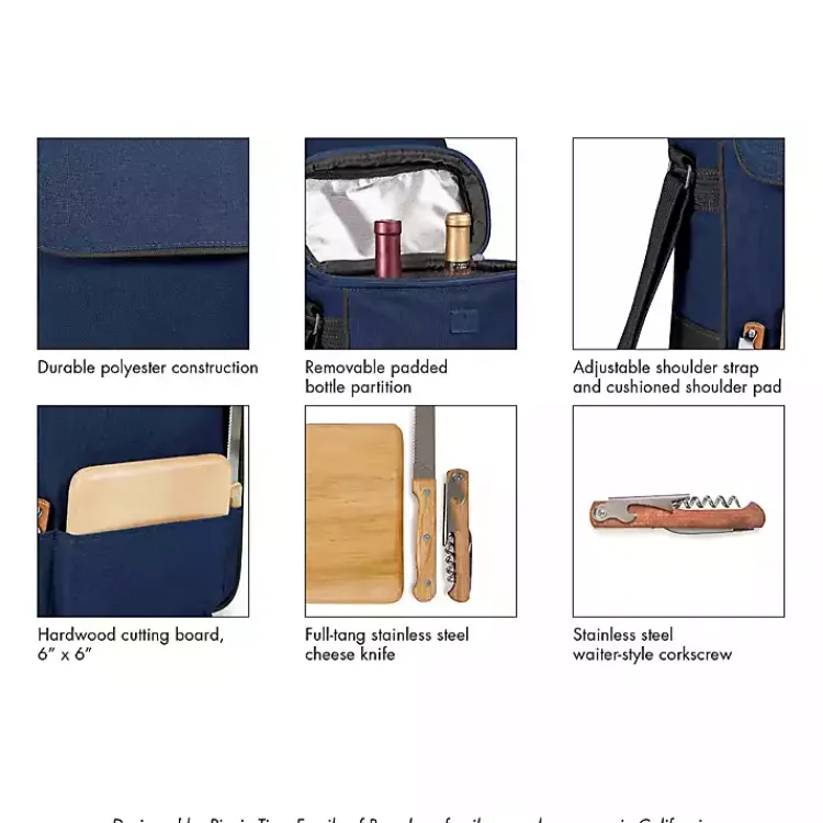 Kirklands Home Barware|Ohio State Buckeyes Wine & Cheese Tote Black