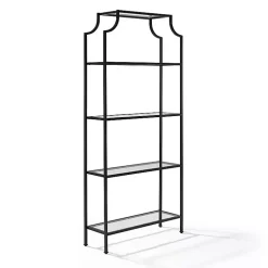 Kirklands Home Cabinets & Sideboards|Oil-Rubbed Bronze 4-Tier Glass Ashlee Etagere Brown