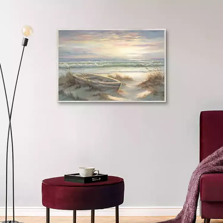 Kirklands Home Framed Art|Old Rowboat on the Shore Framed Canvas Art Print