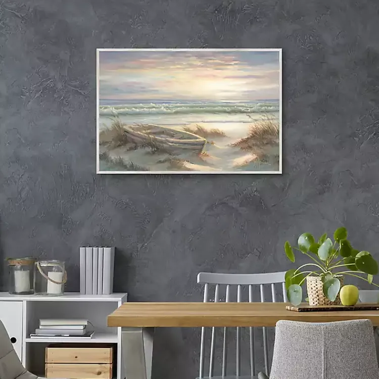 Kirklands Home Framed Art|Old Rowboat on the Shore Framed Canvas Art Print