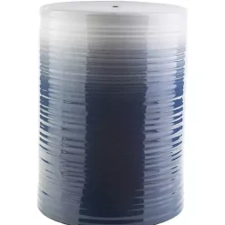 Kirklands Home Outdoor Tables|Ombre Navy Blue Ripple Accent Table