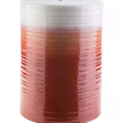 Kirklands Home Outdoor Tables|Ombre Red Ripple Accent Table