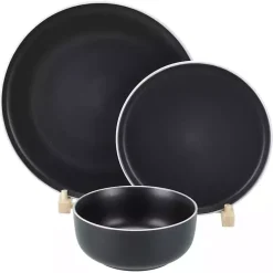 Kirklands Home Dinnerware|Onyx Eliza 12-pc. Dinnerware Set Black