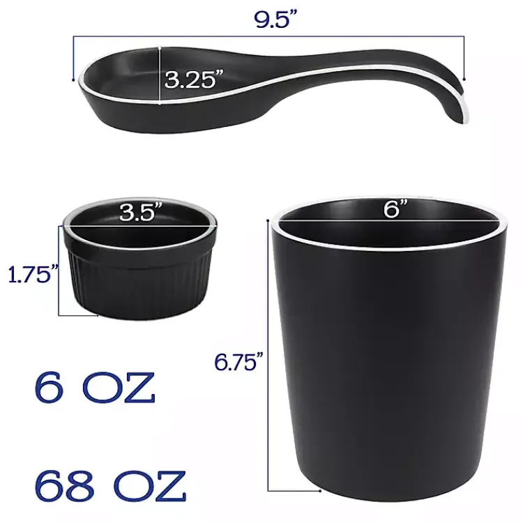 Kirklands Home Kitchen Accessories|Onyx Katy 6-pc. Kitchen Accessories Set Black