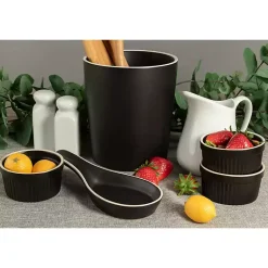 Kirklands Home Kitchen Accessories|Onyx Katy 6-pc. Kitchen Accessories Set Black