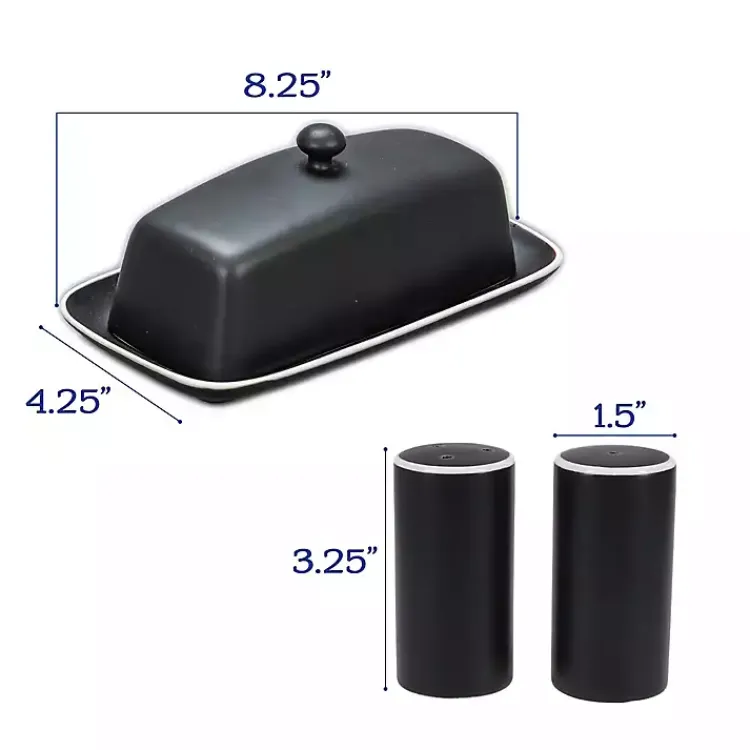 Kirklands Home Kitchen Accessories|Onyx Stoneware 7-pc. Kitchen Accessories Set Black