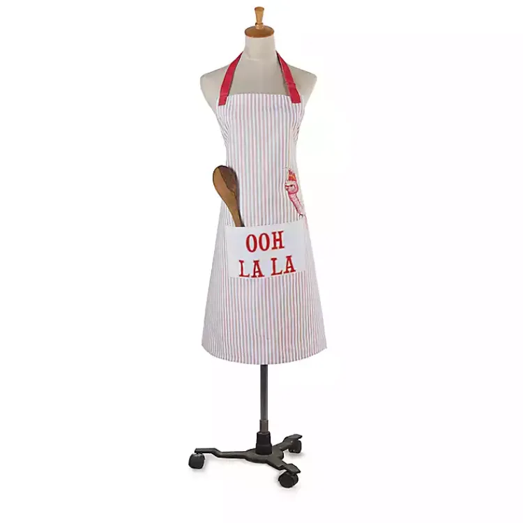 Kirklands Home Kitchen Accessories|Ooh La La Apron RedWhite
