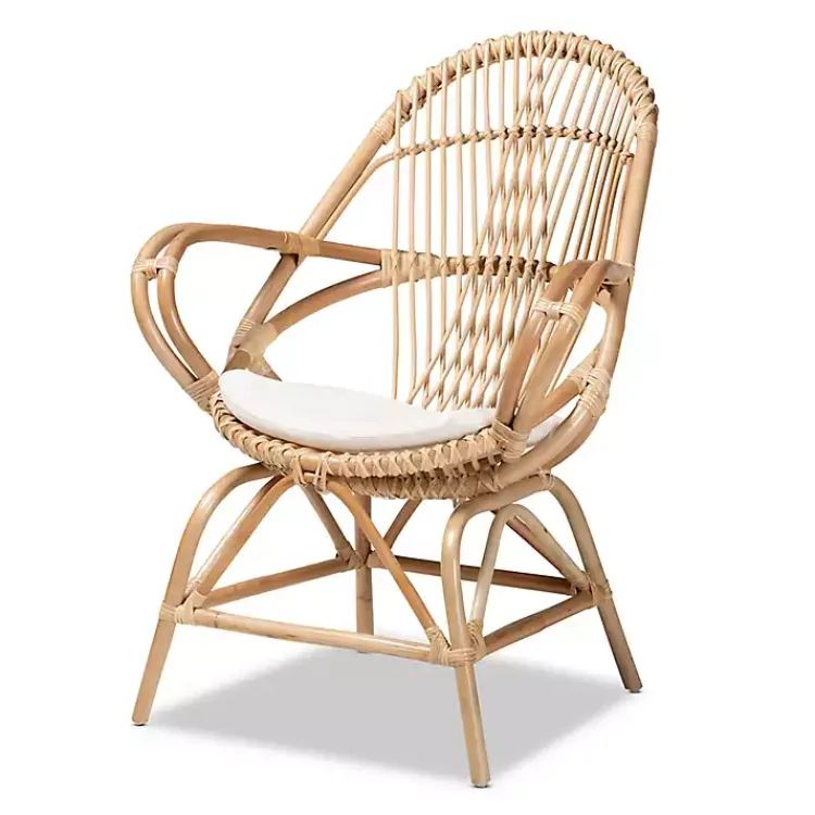 Kirklands Home Accent Chairs|Open Woven Rattan Accent Chair White