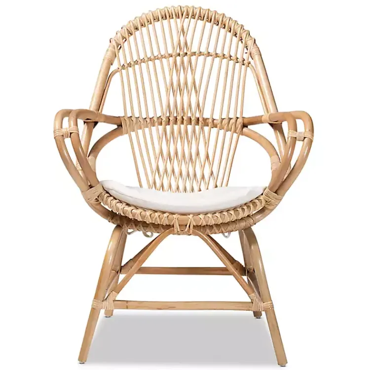 Kirklands Home Accent Chairs|Open Woven Rattan Accent Chair White