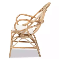 Kirklands Home Accent Chairs|Open Woven Rattan Accent Chair White