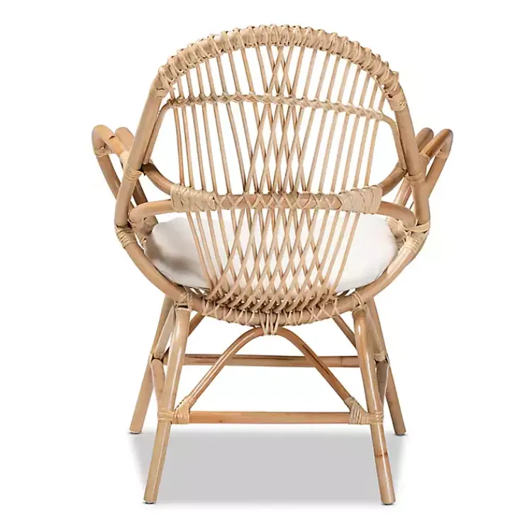 Kirklands Home Accent Chairs|Open Woven Rattan Accent Chair White