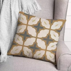 Kirklands Home Outdoor Cushions & Pillows|Orange & Blue Medallion Indoor/Outdoor Pillow