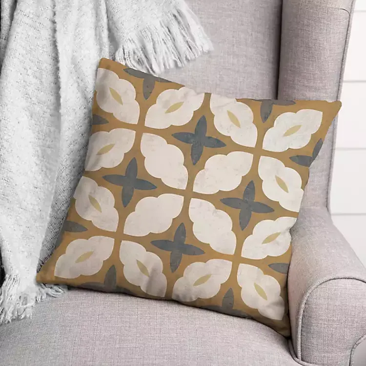 Kirklands Home Outdoor Cushions & Pillows|Orange & Blue Medallion Indoor/Outdoor Pillow