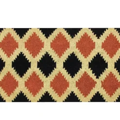 Kirklands Home Doormats|Orange and Black Western Diamond Doormat