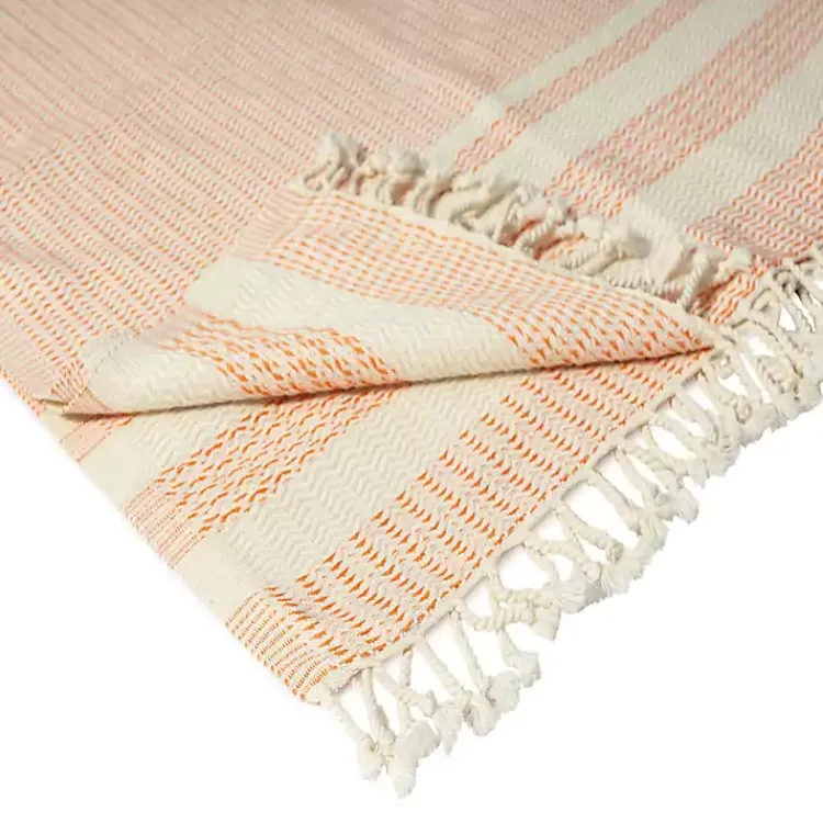 New Orange and White Stripes Cotton Throw Blankets & Throws