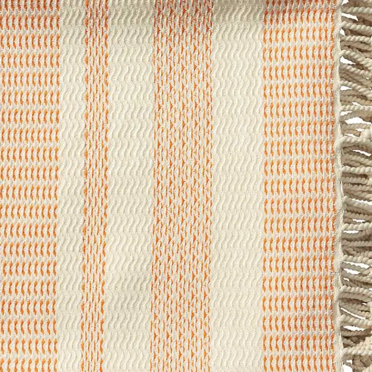 New Orange and White Stripes Cotton Throw Blankets & Throws