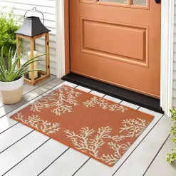 Kirklands Home Outdoor Rugs|Coral Indoor/Outdoor Rug, 2x3 Orange