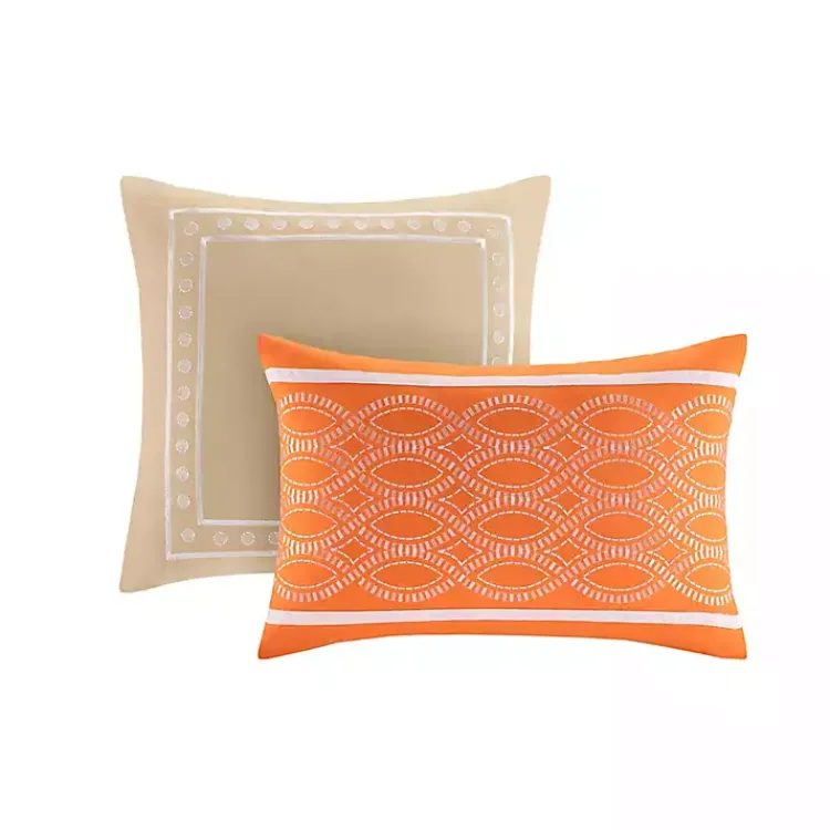 Kirklands Home Comforters|Orange Damask 4-pc. Twin/Twin XL Comforter Set