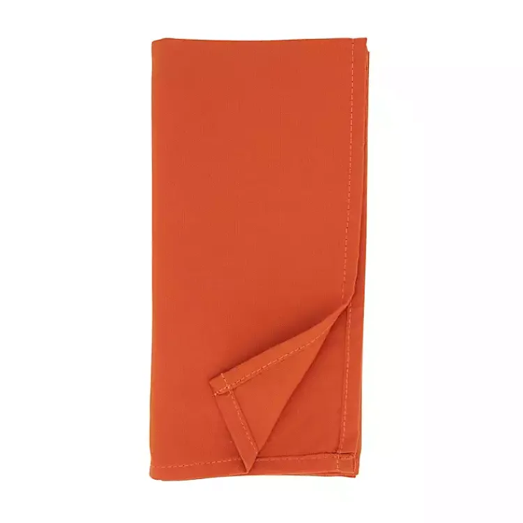 Kirklands Home Table Linens|Everyday Polyester Cloth Napkins, Set of 12 Orange