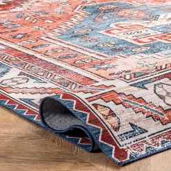 Kirklands Home Area Rugs|Orange Faded Medallion Washable Runner