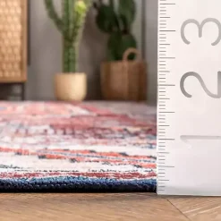 Kirklands Home Area Rugs|Orange Faded Medallion Washable Runner