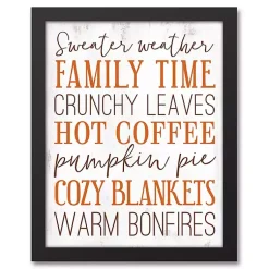 Orange Fall Things Framed Canvas Art Print Fall