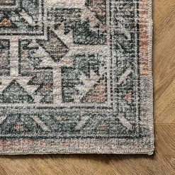 Kirklands Home Area Rugs|Orange Global Pattern Washable Runner