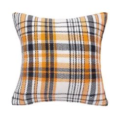 Best Orange Plaid Halloween Throw Pillow Halloween