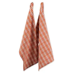 Best Orange Plaid Turkey 3-pc. Potholder & Towel Set Fall